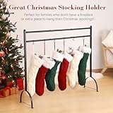 Housolution Christmas Stocking Holder Stand with 12 Hooks, 42" L x 11" W x 35" H Stocking Hanger, Heavy Duty Freestanding Christmas Stocking Holder Stand for Floor, Décor Hanger Display for Home