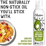 Chosen Foods 100% Pure Avocado Oil Spray, Keto and Paleo Diet Friendly, Kosher Cooking Spray for Baking, High-Heat Cooking and Frying (13.5 oz, 2 Pack)