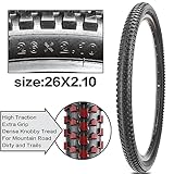 SIMEIQI 2 Pack Bike Tires and Tubes 26"x2.1" Mountain Replacement Bicycle Tyres with 2 Rim Strips Glueless Patches Kit for Commuter Bicycle