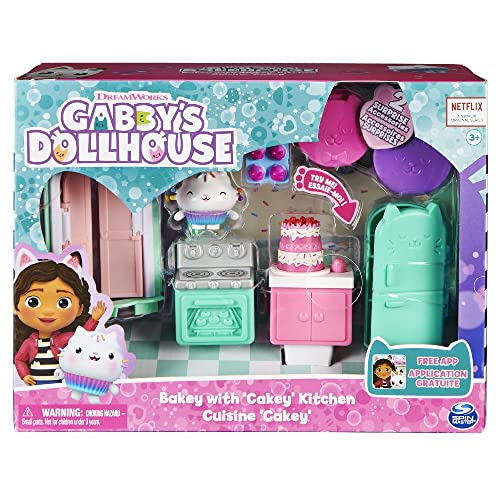 Gabby's Dollhouse, The Kitchen of Kitty Dolcetto, Mini Playset Rooms of the House, Games for Children Ages 3 and Up