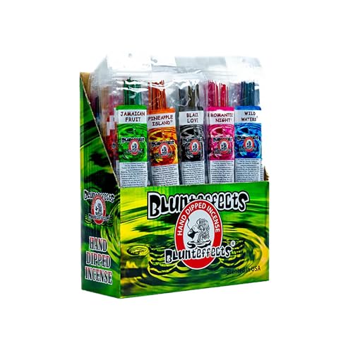 Blunteffects Hand-Dipped Incense Sticks - Premium 180-Pack Variety Set, 15 Different Scents, 11" Long, USA-Made Aromatherapy with Long Burn Time (15 Pack, 180 Total Sticks)