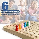 Tuiiopoli Phase 10 Score Board, Hardwood Scoreboard with 6 Colored Pegs Wooden Score Sheets Phase 10 Tracker Board Party Family Night Oak Accessories Board