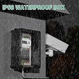 Joinfworld Project Box IP68 Waterproof 10x7x3.9 Plastic Junction Box Clear Cover Outdoor Electrical Box ABS Black Enclousre Box for Outside Electronics