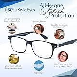 In Style Eyes Super Strong High Magnification Reading Glasses - Full-Rimmed Oval Plastic Frame, Non-Polarized Lens - Black - 8.0x