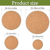 Augshy 8 Pieces 4 Sizes Cork Plant Saucers Plant Mats Round Coasters Pad for Plants House Garden Indoors Pots DIY Craft Project (4 Inches, 6 Inches, 8 Inches, 10 Inches)