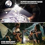 Rechargeable Magnetic Flashlights 100,000 High Lumens, Super Bright LED Powerful Flashlight 8 Modes with COB Work Light, Waterproof Handheld Flash Light for Camping (2 Pack with Leather Box, Black)