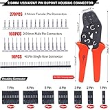 Twidec/600PCS 2.54mm dupont connector kit 1/2/3/4/5/6/7 Pin Housing Connector With 2.54 Male and Female Dupont Terminals Connectors And Wire Terminal Crimping Pliers Dupont Crimping Tools