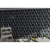 Art3d 3D Paneling Textured 3D Wall Design, Black Diamond, 19.7" x 19.7" (12 Pack)