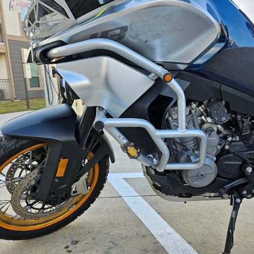 Midimttop Motorcycle CF Moto 800MT Highway Engine Guard Crash Bar Bars Bumper Stunt Cage Protector Anti-Fall Kit Fits for CFMOTO 800 MT Modified Parts Accessories 2021 2022 2023 2024 2025 (Silver)