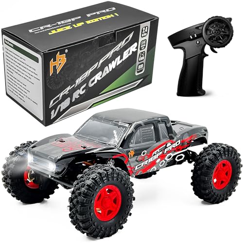 Helidirect HobbyPlus 1/18 RC Crawler - CR-18P PRO Brushless Juice Up Edition RTR w HBW Electronics, 2.4GHz 4CH TX - Remote Control Crawler, RC Rock 1/18 Full Lock 4WD Off-Road for Adults - Red