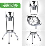 Commercial Lemon Cutter 8-Section with V-Shaped 420 Stainless Steel Blades，Easy Wedger Stainless Steel Blade Fruit Lime Slicer NSF Certified Easy-to-Use for Bar Restaurant (8-Section)