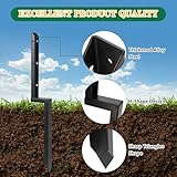 Fence Post Repair Kit Fence Post Anchor, Fence Post Spikes & Brackets, Durable Fence Stakes for Wood & Metal Fences, 8 Pack, Black