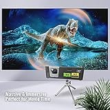 [4 Hour Battery] Worlds Brightest Battery Pico Projector, AAXA P6X 1000 Lumen, USBC Video WiFi/BT Wireless Mirroring Portable Mini Compact DLP 1080p Support 30000 Hours LED HDMI/USBC/USB/microSD