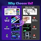 Acrylic Car LED Interior Strip Lights, 6 in 1 Dreamcolor Ambient Lighting Kit with Wireless APP, Luxury EL Wire Trim 16 Million Colors Neon Strip for Car Inside Decoration(No Remote)