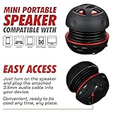 AYL Mini Speaker System, Portable Plug in Speaker with 3.5mm Aux Audio Input, External Speaker for Laptop Computer, MP3 Player, iPhone, iPad, Cell Phone (Black)