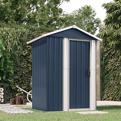 Galvanized Steel Garden Shed, Waterproof Sheds for Outdoor Storage, Tool, Bike, Tent, Bicycle Cover – Anthracite Metal Small Garden Shed