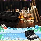 Hoolerry Silicone Skull Ice Cube Maker Mold Flexible Skull Ice Cube Tray for Whiskey Baking Chocolate Candy Resin(Black,2 Pack)