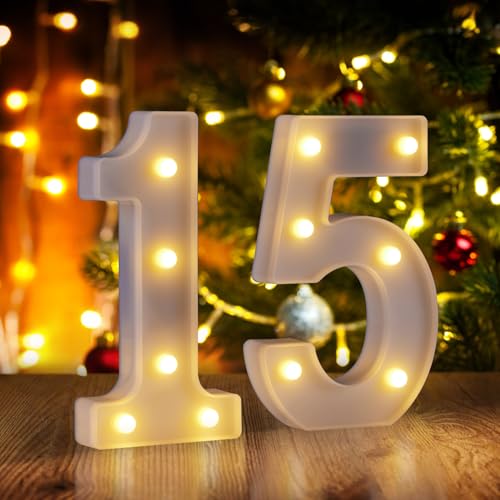 Marquee Numbers 15th Birthday Decorations For Girls Boys,15 Light Up Numbers Quinceanera Decorations,Numero 15 Decoracion Para Quinceañera,Centros De Mesa De 15 Años,Arreglos De Mesa Para 15 Años