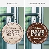 Putuo Decor Welcome Please Knock Do Not Disturb Door Hanger, PVC Round In A Meeting Sign For Office Door, In Session Sign For Therapists Office Clinic Treatment Double Sided Plaque 9 In