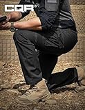 CQR Men's Tactical Pants, Water Resistant Ripstop Cargo Pants, Lightweight EDC Work Hiking Pants, Outdoor Apparel, Raider Mag Pocket Black, 32W x 32L