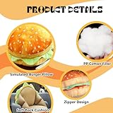 MUALML Hamburger Pillow, Cheeseburger Pillow Plush, Soft Burger Floor&Back Cushion Funny Food Pillow Gifts, Cheese Burger Throw Pillows for Sofa Couch(Hamburger)