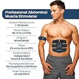 Abs Stimulator Muscle Toner - FDA Cleared - Rechargeable Wireless EMS Massager - The Ultimate Electronic Power Abs Trainer for Men Women & Bodybuilders - Abdominal, Arm & Leg Training (3 Motors)