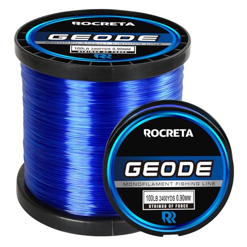 ROCRETA Geode Monofilament Fishing Line - Premium Resistant Nylon Mono Fishing Line 3-100lb - Superior Freshwater & Saltwater Mono Leader Materials 500/1200/2400yds