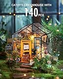 Rolife DIY Miniature House Kit Greenhouse, Tiny House Kit for Adults to Build, Mini House Making Kit with Furniture, Halloween/Christmas Decorations/Gifts for Family and Friends (Cathy's Greenhouse)