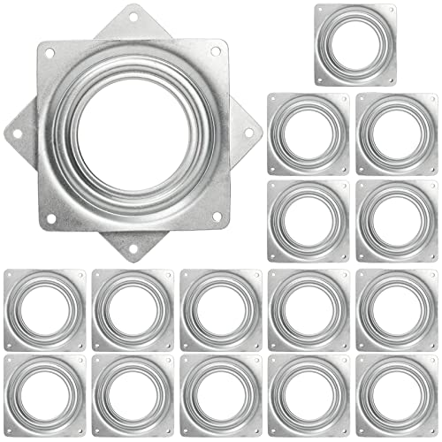 Fasmov 16 Pack 4-Inch Lazy Susan Turntable Bearings, 5/16” Thick Swivel Plate for Serving Trays, Kitchen Cabinet, Craft Project, Makeup Holder, Silver