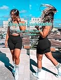 FITTOO Scrunch Seamless Booty Shorts for Women Butt Lifting Workout Biker Yoga Short Leggings High Waist Gym Bottom Smiling Peach Black L