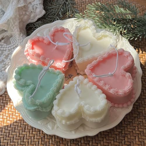 1PCS Heart Shape Silicone Candle Molds,Reusable Silicone Mold for DIY Candle Handmade Soap,Aromatherapy Gypsum,Party Decor,Unique Gift for Mom Wife Girlfriend Valentine's Birthday