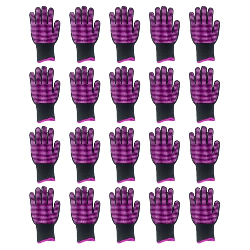 JHJEWH 20 Pcs Heat Resistant Gloves,Heat Resistant Gloves for Hair Styling,Gloves with PVC Bumps,Heat Gloves for Sublimation,Heat Proof Gloves,Heat Resistant Work Gloves,Thermal Hair Styling Gloves