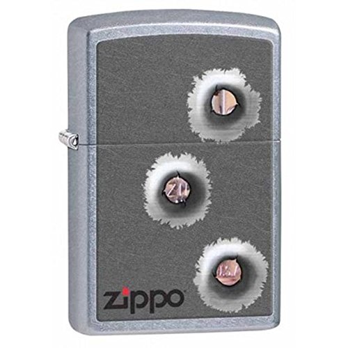 Zippo Bullet Holes Pocket Lighter, Street Chrome