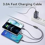 3 in 1 Multiple Charging Cord(3Pack 4Ft), Braided Multi Charger Cable Fast Charging Cable Universal USB Cable with Type C/Micro USB Port for Cell Phones, iPhone 16 15 14 13 Series, Tablets, More