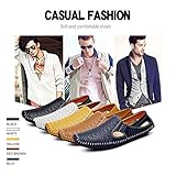 Noblespirit Men's Driving Shoes Leather Fashion Slipper Casual Slip on Loafers Shoes in Summer Mens Mules Shoes Breathable Diameter-zinroy Slip-on Loafers Red Brown NSMLFS8503-RB44