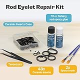 Fishing Rod Repair Kit, Ceramic Eyelet Inserts Replacement Kit with Fishing Rod Epoxy Glue