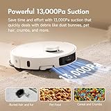 MOVA P10 Pro Ultra Robot Vacuum and Mop 13,000Pa Suction, 140°F Hot Water Auto Mop Washing & Drying, Dual Spinning Extenable Mop,10.5mm Mop Lifting for Carpet, 360°Obstacle Avoidance, App Control