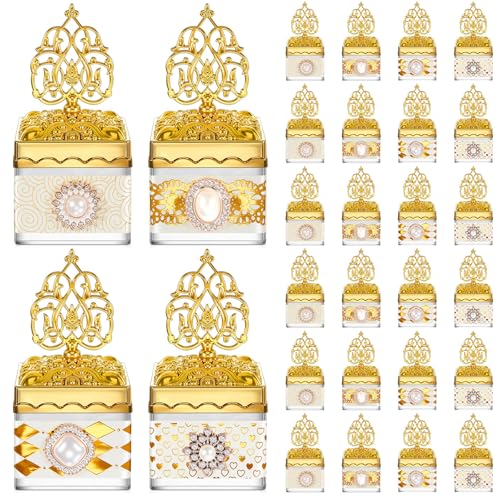 Cunhill 24 Pcs Wedding Mini Candy Bottles Gold Plastic with Lids Champagne Storage Candy Favor Containers for Wedding Bridal Shower Party Favors Thank You Gifts