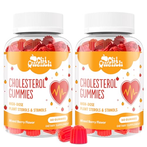 Cholesterol Supplements with 1500 Mg Plant Sterols & Stanols, Cholesterol Support Gummies, Cholesterol Complex Gummies, Maintains Normal Levels, Mixed Berry Flavor, 120 Count