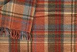 Genuine Irish, 100% Wool Throw & Toss Blanket, Traditional Plaid Print, Soft Warm Heirloom Quality Lambswool, Imported from Ireland, 54" x 72" Inch, Green/Red