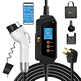 feyree 40A Level 2 EV Charger, 240V EV Charger Level 2, NEMA 14-50P Portable Electric Car Charger, SAE J1772 Charger with 17FT(WiFi Enabled/with LCD/Adjust Current/Customizable Charging Time)