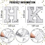 54 Pieces Iron on Sequin Letters Alphabet Patches Iron on Appliques Love Design Sew on Patches Glitter Hotfix for Bag Shoes DIY Craft Supplies(Silver)