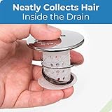 TubShroom Bathtub Drain Protector and Hair Catcher - 2 Pack, Chrome - Fits 1.5" - 1.75" Bathtub and Shower Drains