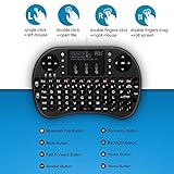 Rii i8 Mini Bluetooth Keyboard with Touchpad＆QWERTY Keyboard, Portable Wireless Keyboard with Remote Control for Smartphones /laptop/PC/Tablets/ Windows/Mac/ TV/Xbox/PS3/Raspberry Pi .Black