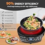 Nuwave Induction Cooktop, Improved Hot Plate with Digital Probe , 106 Temps 100°F-575°F, 3 Watt Settings, Portable Induction Burners for Cooking