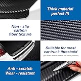 Moteloor Black Carbon Fiber Textured Leather Sticker for The Threshold bar Outside The car Boot, Anti-Scratch Strip Anti-Kick Film Protective pad for The Rear Guard（37.4 * 2.56 in）