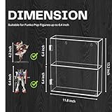 YUNEASELF Acrylic Display Case - 2 Layer Clear Display Case for Funko Pop Action Figures - Wall Mounted or Desktop Dustproof Display Cabinet Shelf for Collectibles Mini Toys