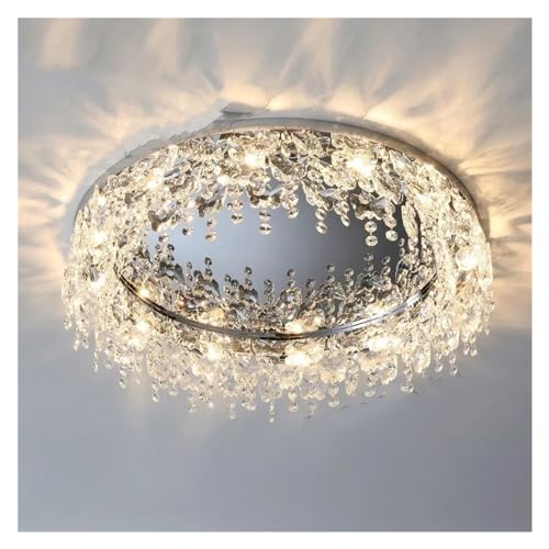 Chandelier Light, Crystal LED Ceiling Lights Plafon Stainless Steel Ceiling Lamp Lighting Fixture Compatible with Dining Room Luminaria Lustre Kitchen LED Chandelier Ceiling(Changeable,80CM)