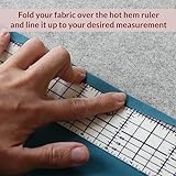 Madam Sew Hot Hem Ruler for Quilting and Sewing -Non-Slip Hot Ironing Ruler - Pleats with Dry or Steam Iron on Quilt Blocks and Clothes - 18” x 2.5”