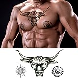 Large Tattoos Fake Temporary Body Art Stickers for Men Women Teens, VIWIEU 3D Realistic Girls Chest Temporary Tattoos, 5 Sheets, Water Transfer Body Tattoos